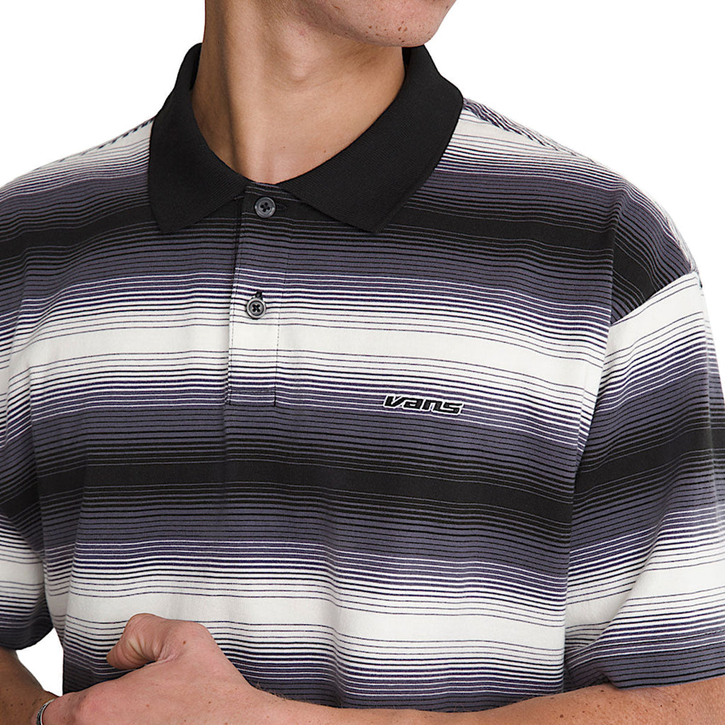 Vans Molino Shadow Stripe Polo Shirt - Steel Shadow