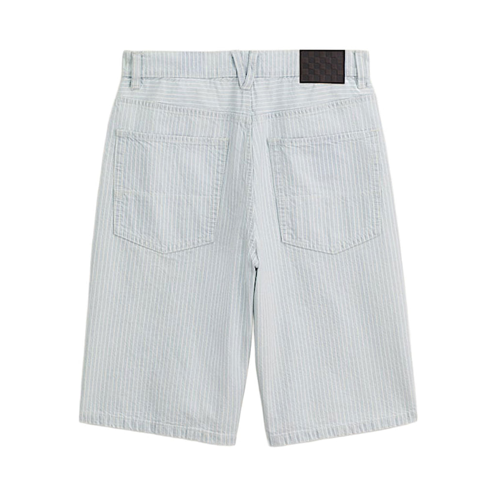 Vans Check 5 Baggy Striped Denim Shorts - Blue Ice Stripe