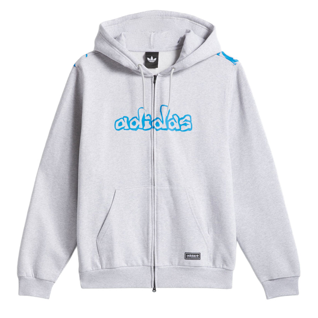 Adidas Kogan Hoodie - Light Grey Heather/Lucid Ray Blue