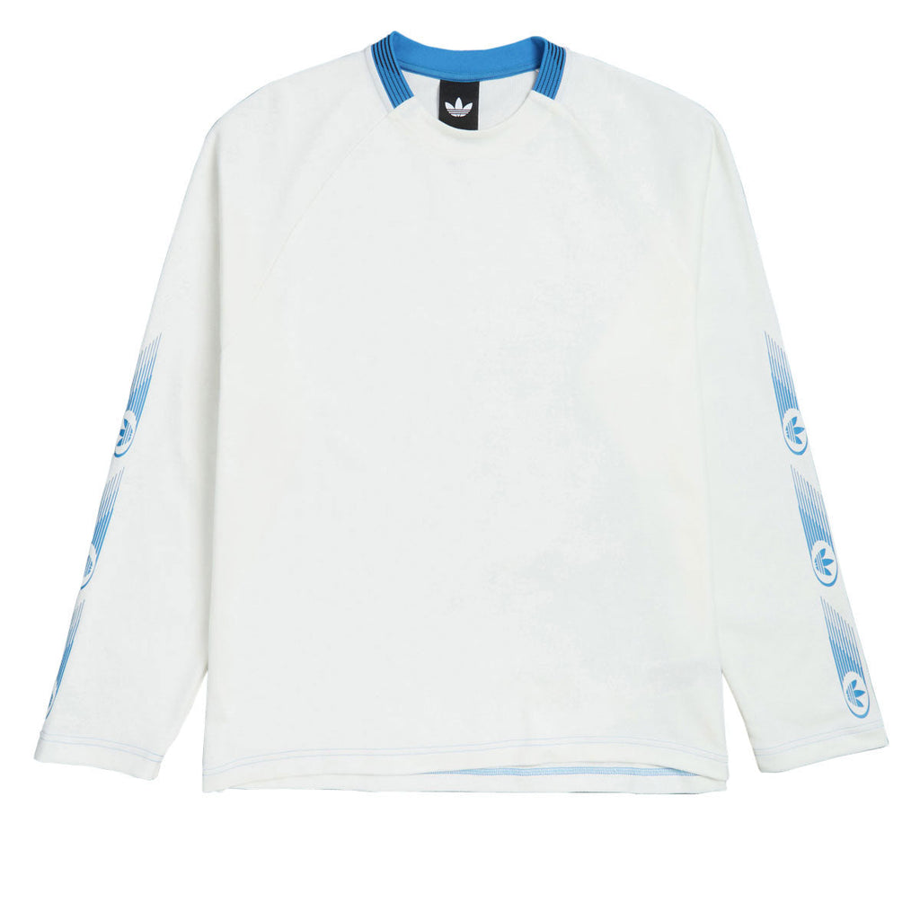 Adidas Skate Form Long Sleeve T-Shirt - Core White/Lucid Ray Blue