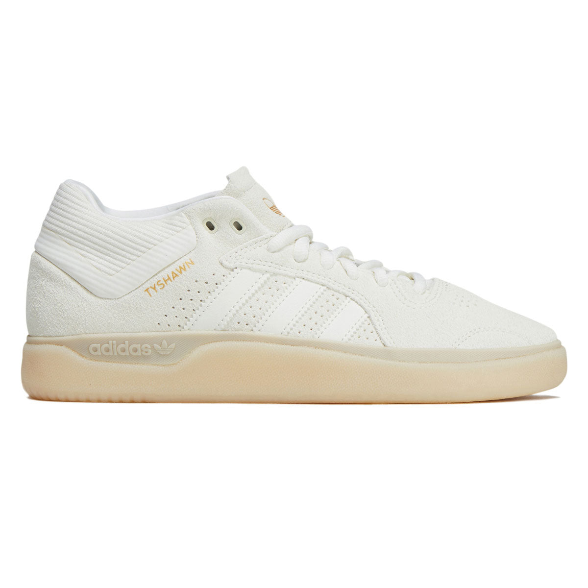 Adidas Tyshawn Shoes - Off White/Off White/Gold Metallic