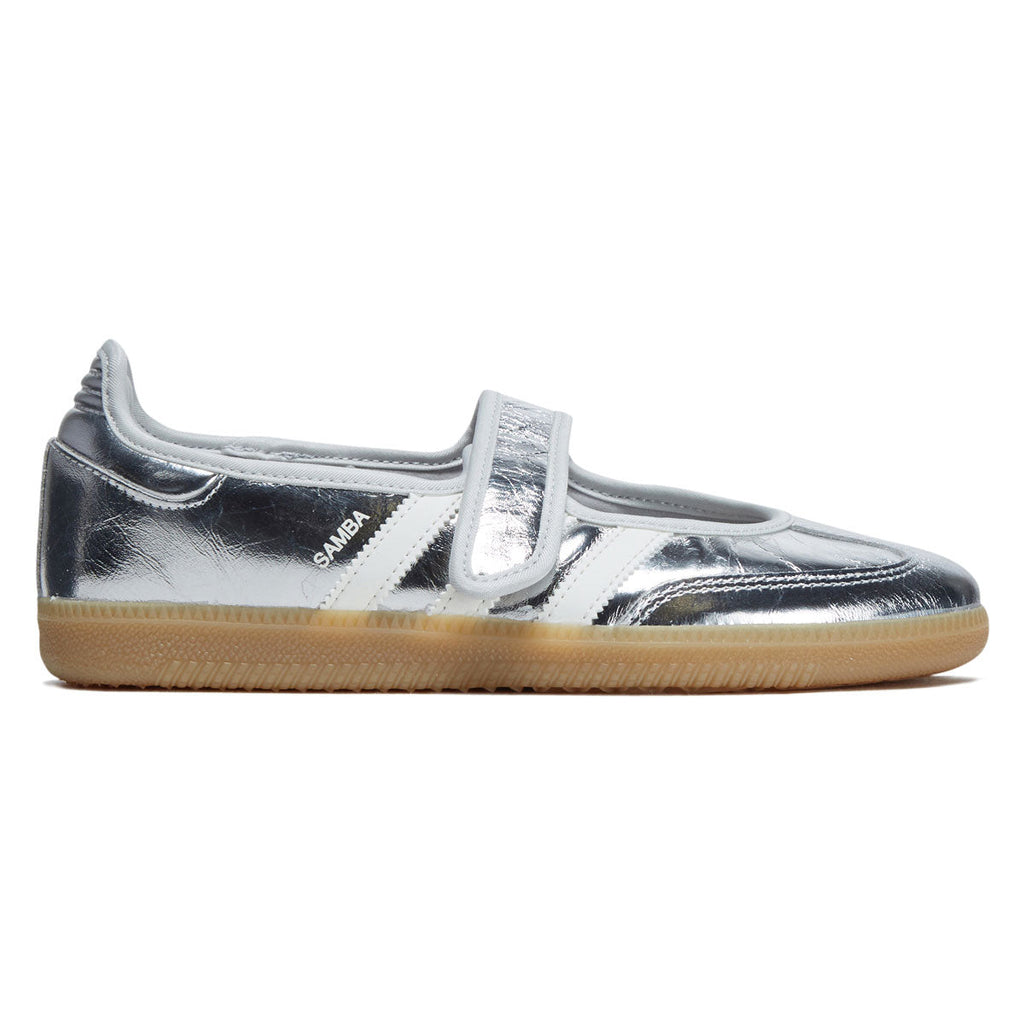 Adidas Womens Samba Jane Shoes - Silver Metallic/Off White/Gum
