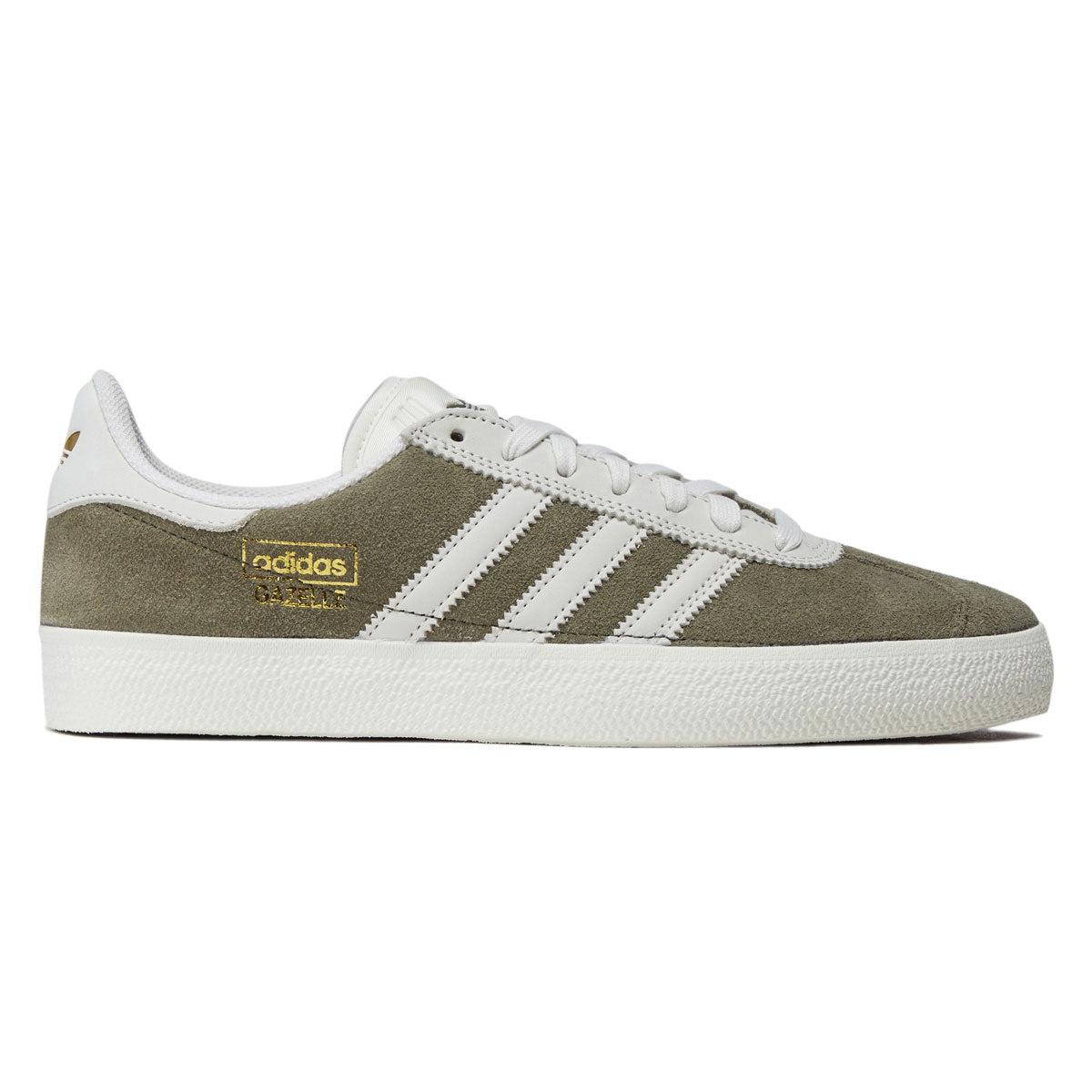 Adidas Gazelle ADV Shoes - Olive Strata/Chalk White/Gold Metallic