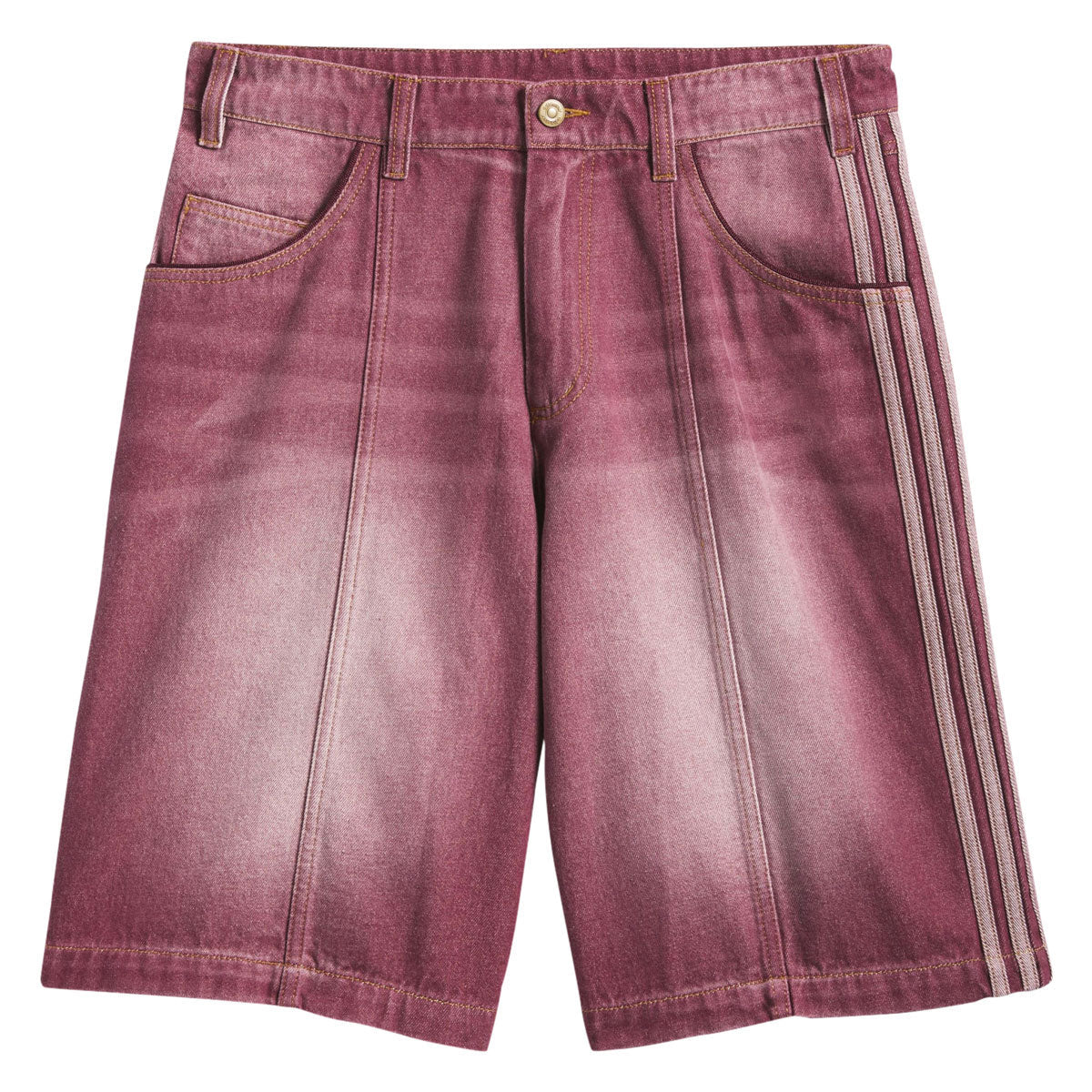 Adidas Tyshawn Washed Denim Shorts - Maroon
