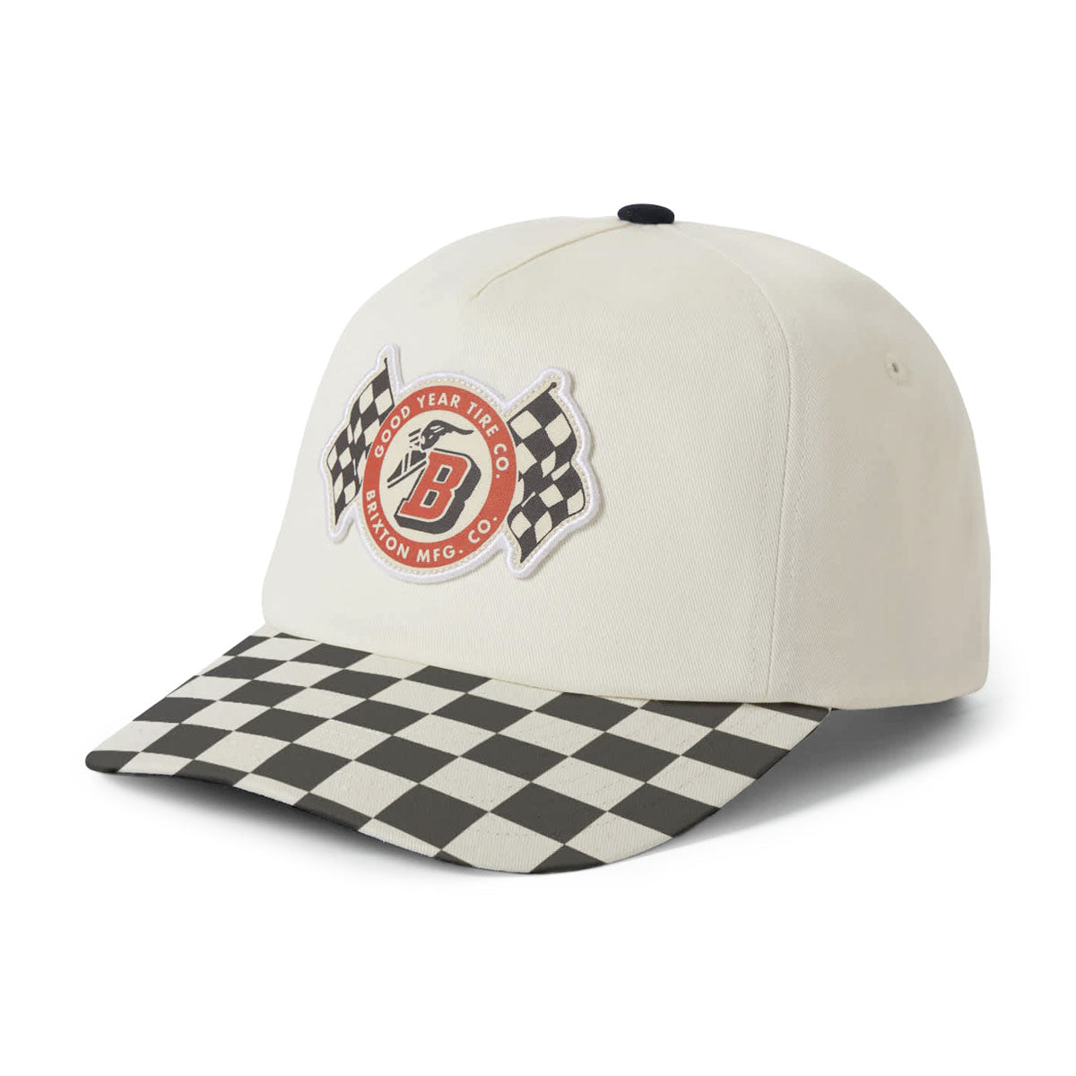 Brixton x Goodyear Speedway HP Snapback Hat - Off White