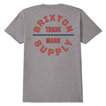Brixton Oath V T-Shirt - Heather Grey/Lava Red/Midnight Blue