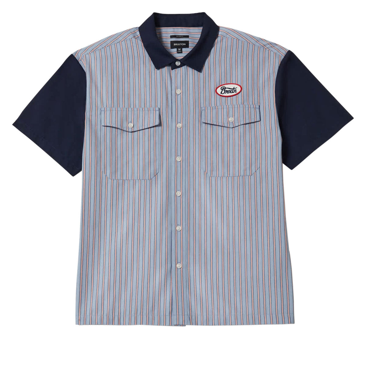 Brixton Builders Olson Shirt - Blue Aura Stripe