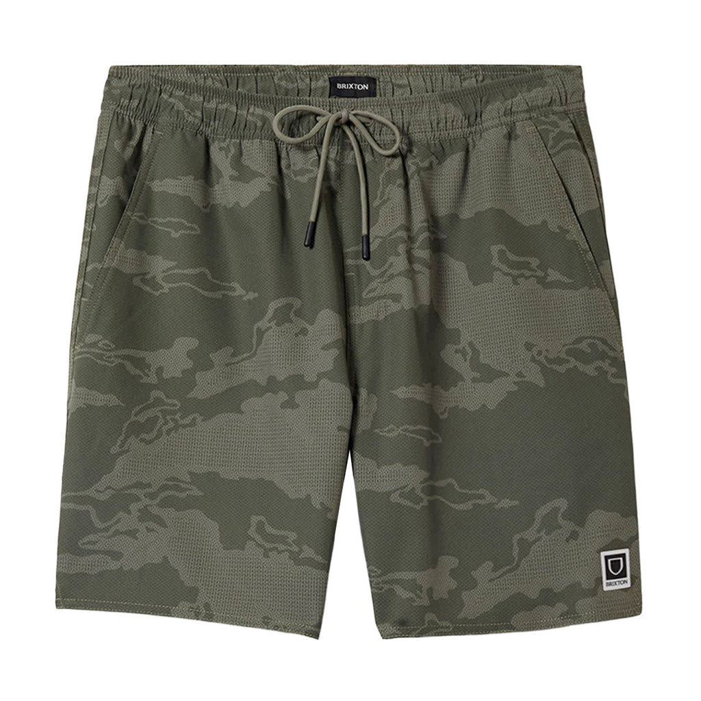 Brixton Journey Active Shorts - Olive Tiger Camo