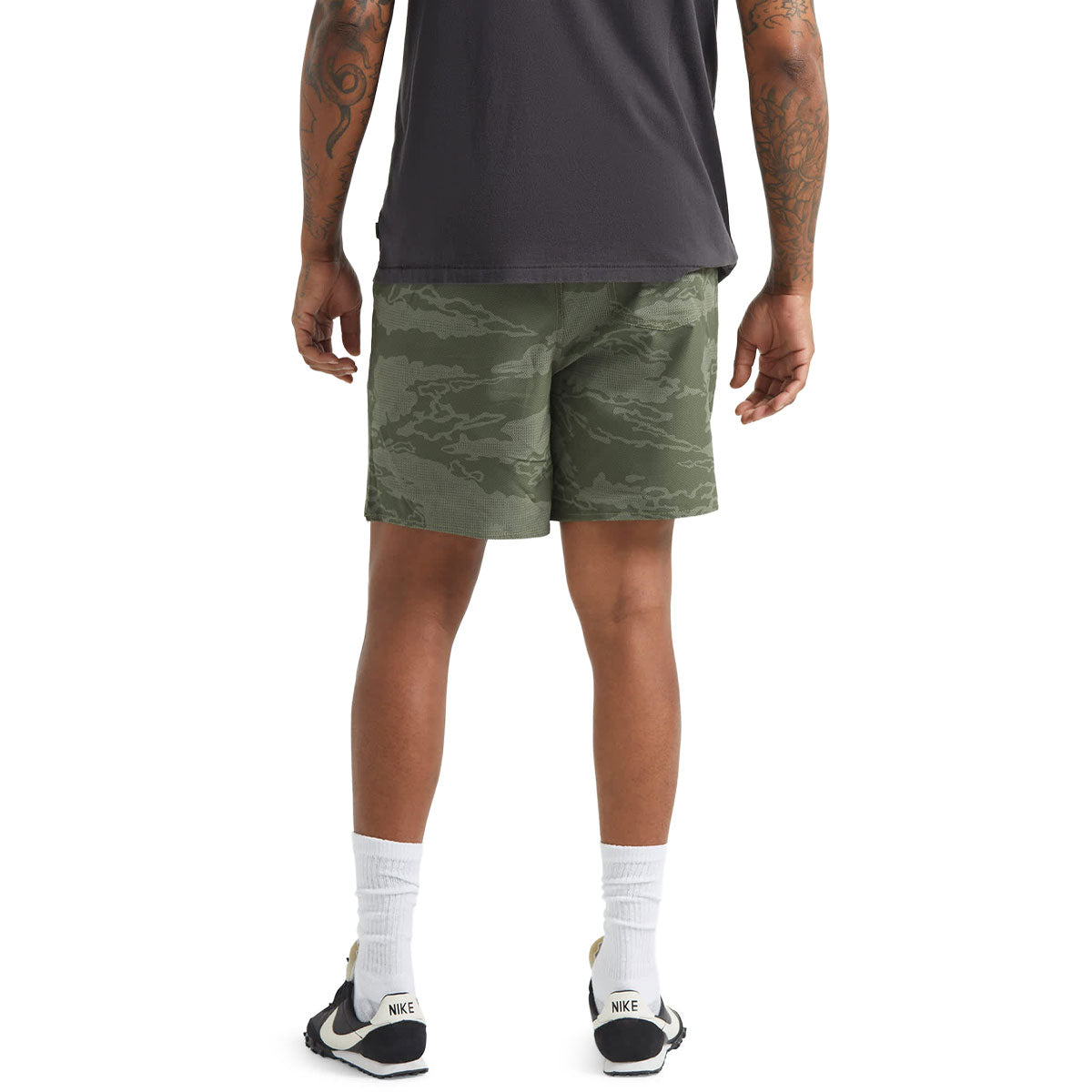 Brixton Journey Active Shorts - Olive Tiger Camo