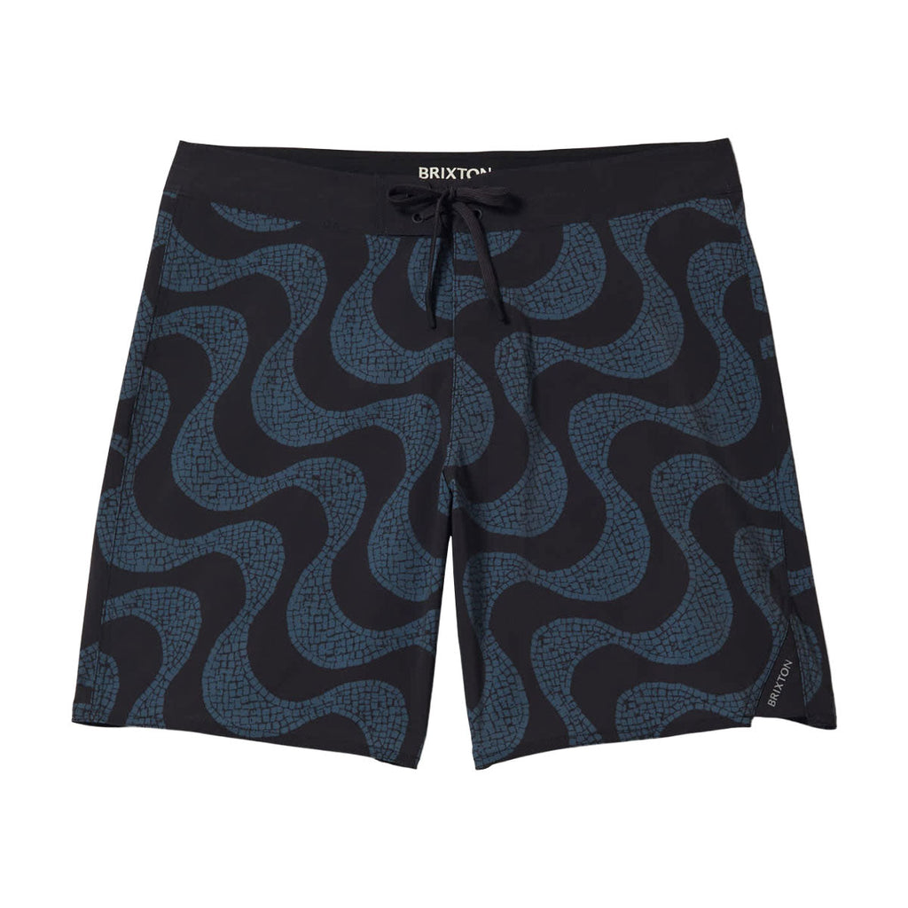 Brixton Blitz 19 Boardshorts - Black/Future Grey Warped Tile