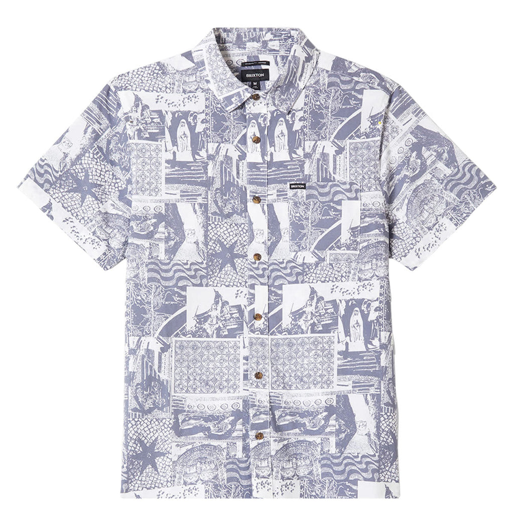 Brixton Charter Print Shirt - Navy/White Collage