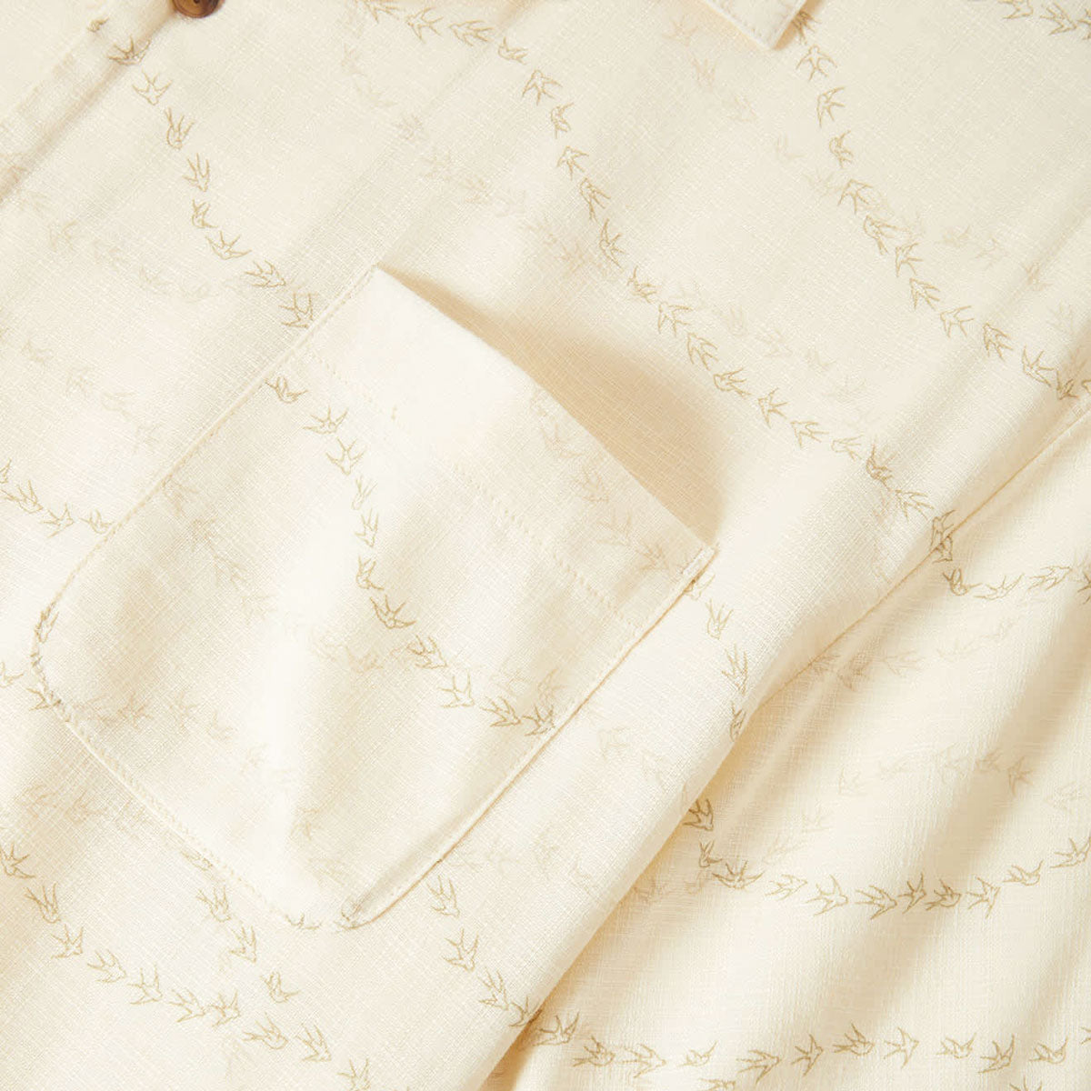 Brixton Bunker Slub Shirt - Whitecap/Black Swallows