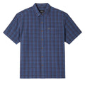 Brixton Cru Linen Blend Plaid Shirt - Dark Blue/Black Plaid