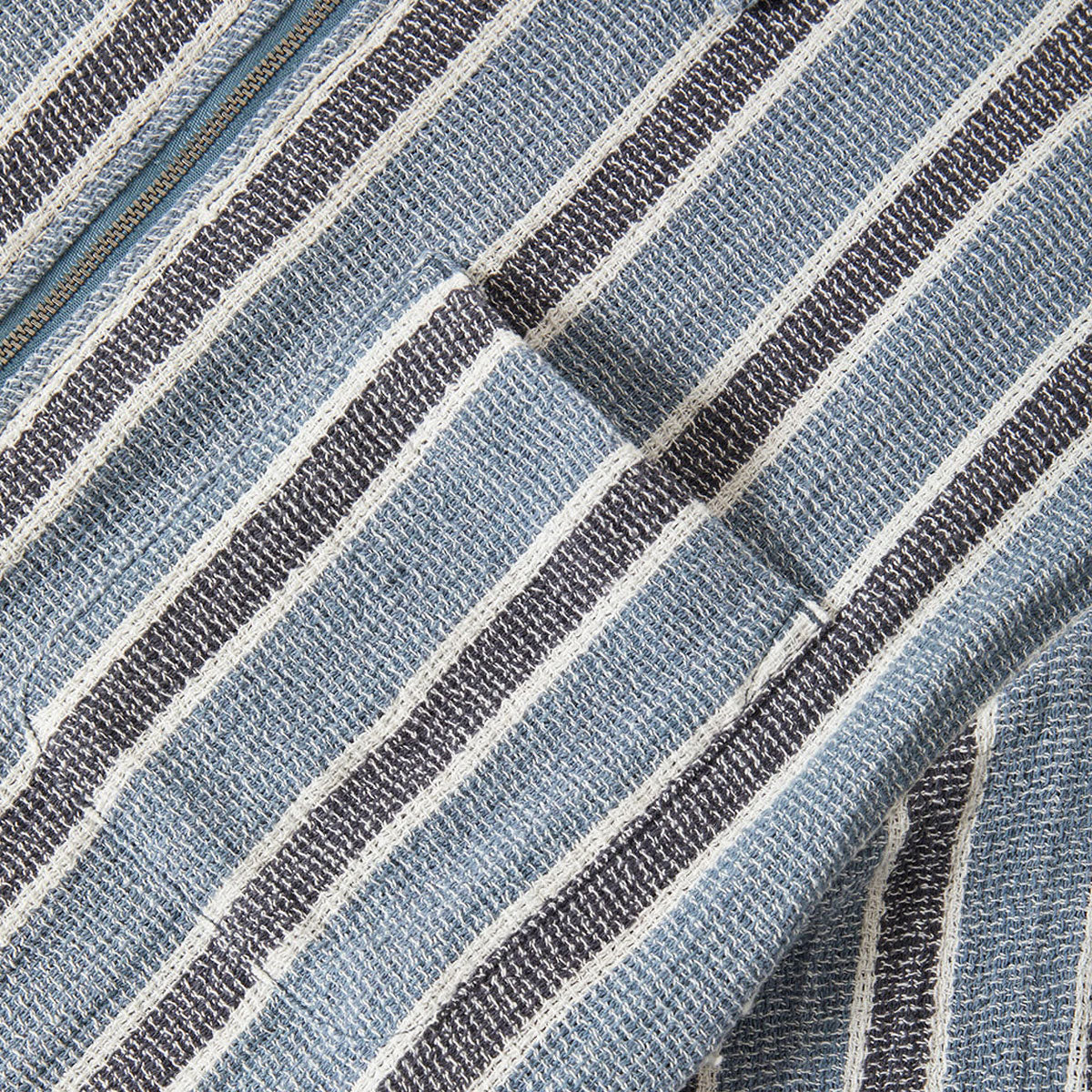 Brixton The Dexter Textured Stripe Shirt - Black/Dusty Blue