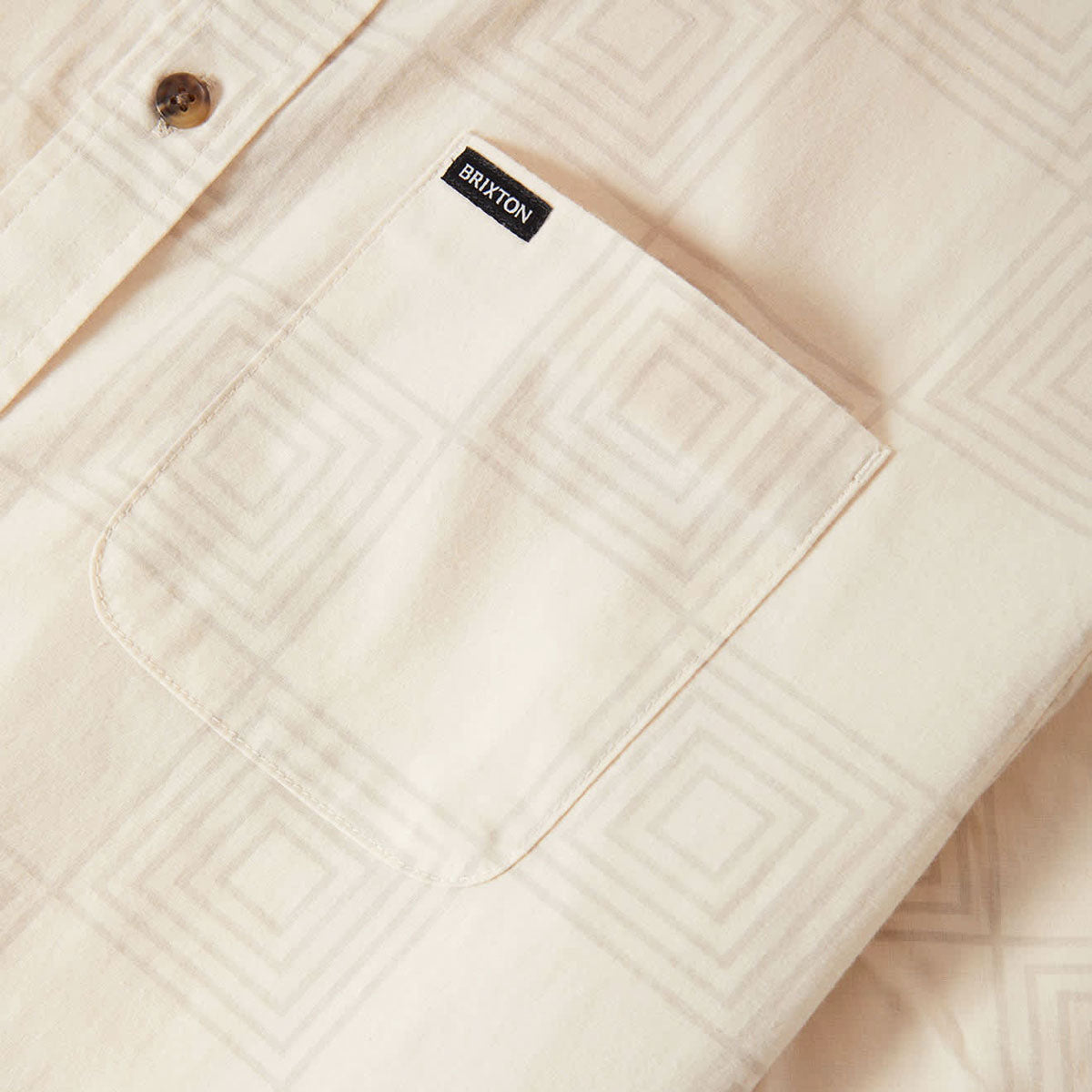 Brixton Cru Print Shirt - Whitecap/Geo Checker