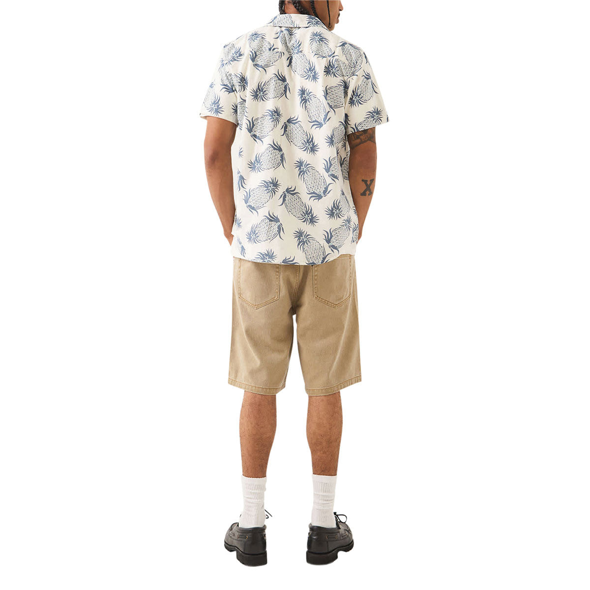 Brixton Charter Print Shirt - Off White Pineapple