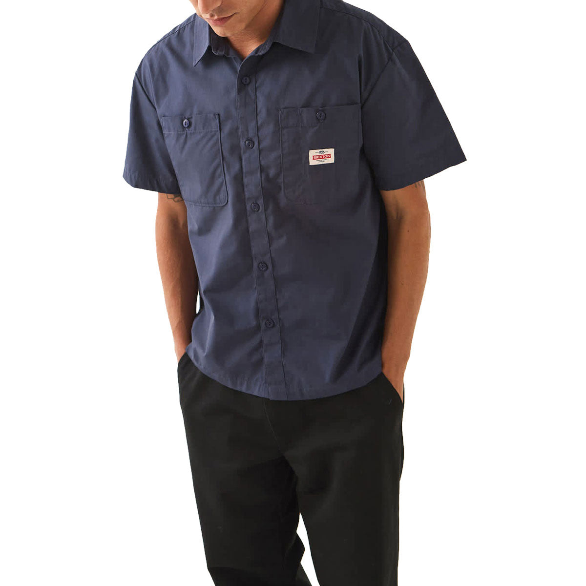 Brixton Trademark Woven Shirt - Washed Navy