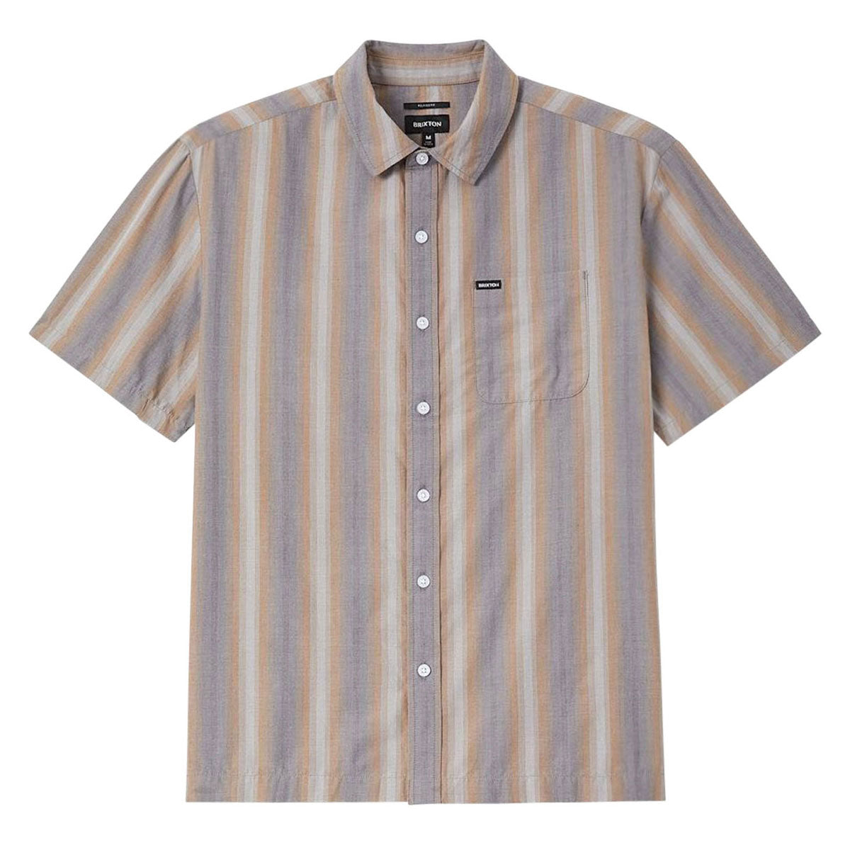 Brixton Cru Shirt - Charcoal Shadow Stripe