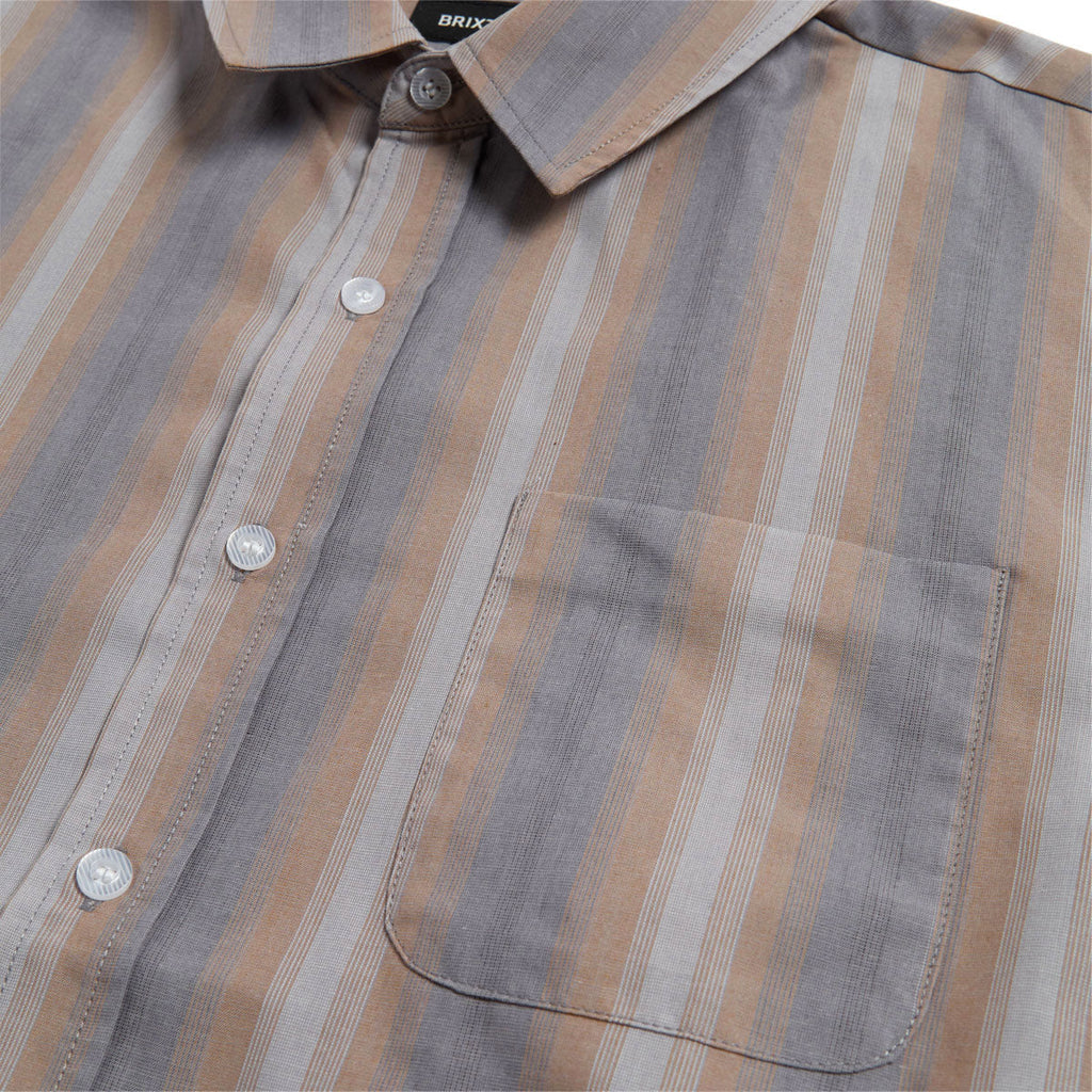 Brixton Cru Shirt - Charcoal Shadow Stripe