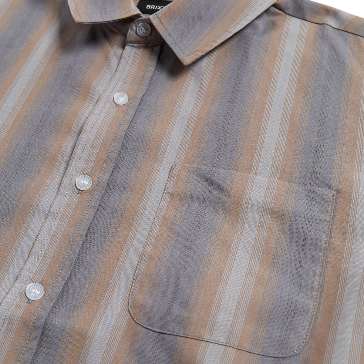Brixton Cru Shirt - Charcoal Shadow Stripe
