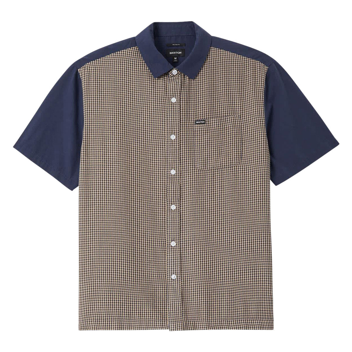 Brixton Cru Woven Shirt - Classic Navy Color Blocked