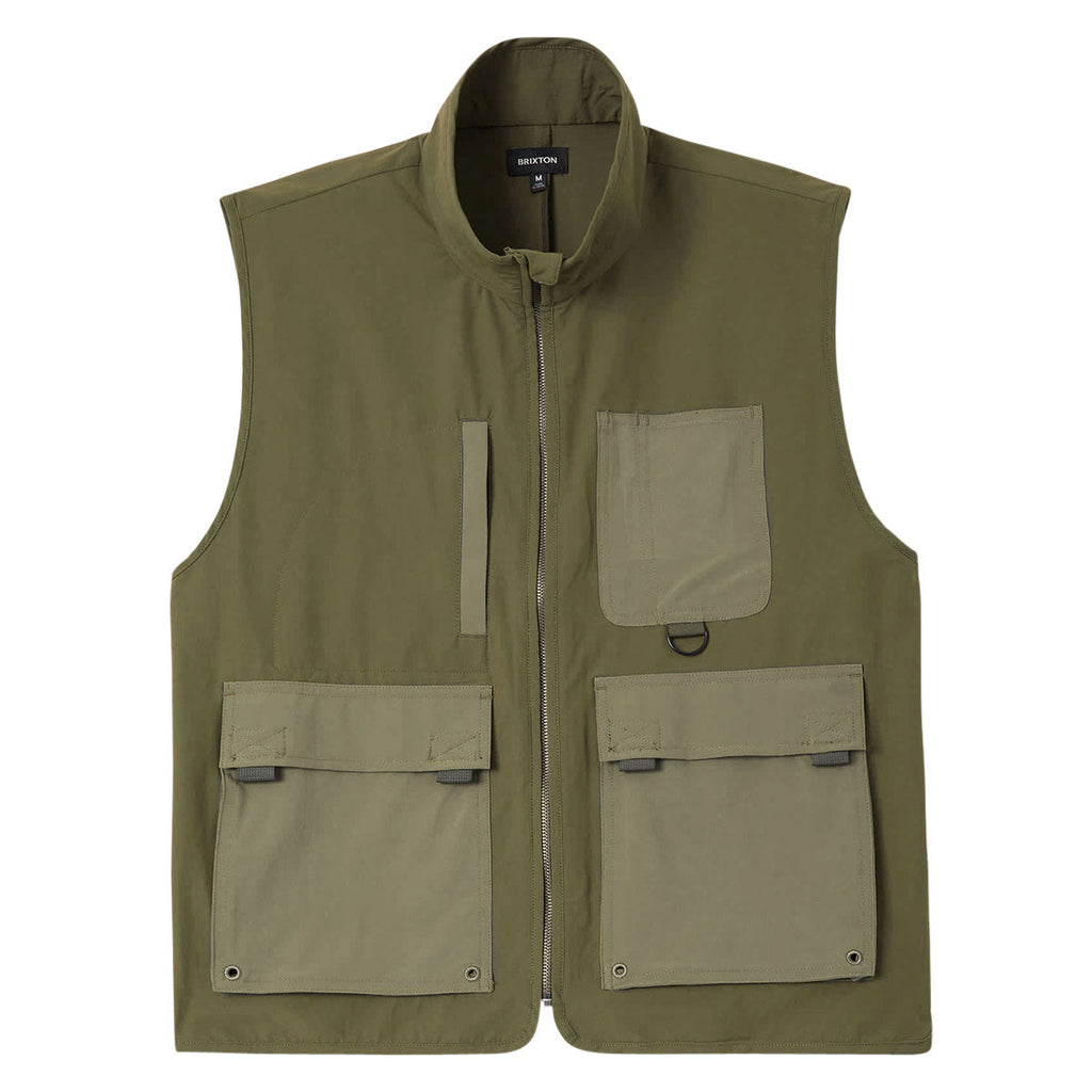 Brixton Journey Utility Vest - Dark Olive/Olive Surplus