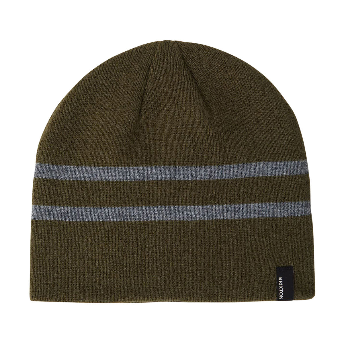 Brixton Skully Beanie - Dark Olive/Heather Grey Stripe