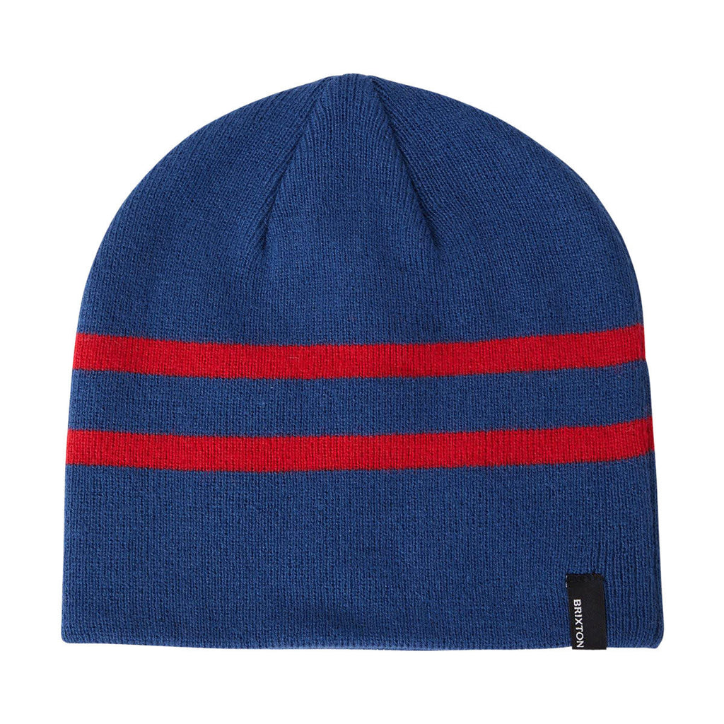 Brixton Skully Beanie - Navy/Red Stripe