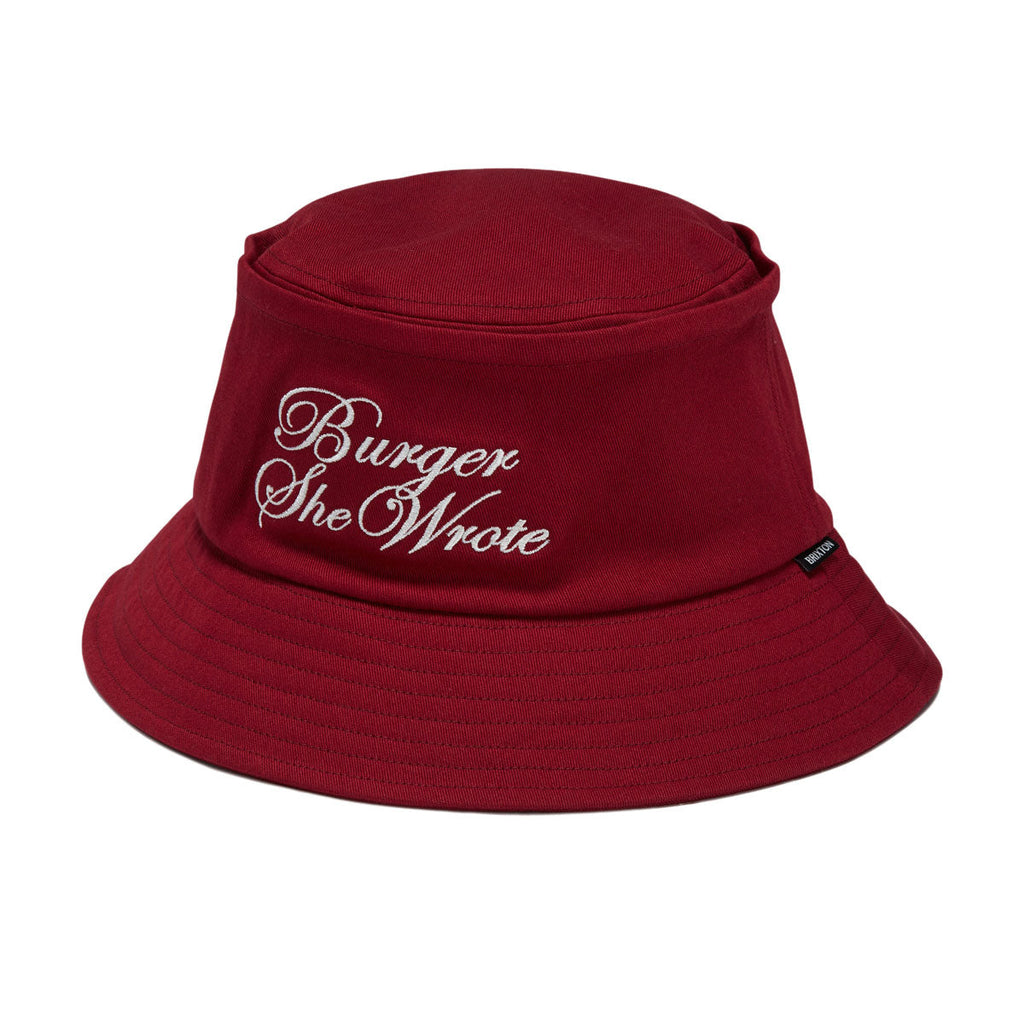 Brixton Burger She Wrote Bucket Hat - Burgundy