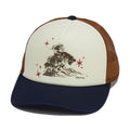 Brixton Mid Century Ranch Trucker Hat - Off White/Washed Navy/Caramel