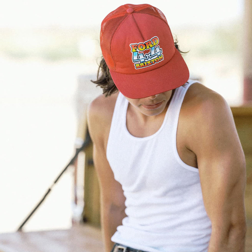 Brixton x Ford 4x4 Chrome Trucker Hat - Rangoon Red