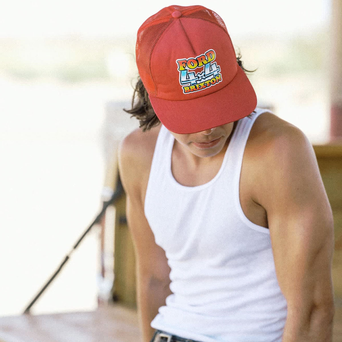 Brixton x Ford 4x4 Chrome Trucker Hat - Rangoon Red
