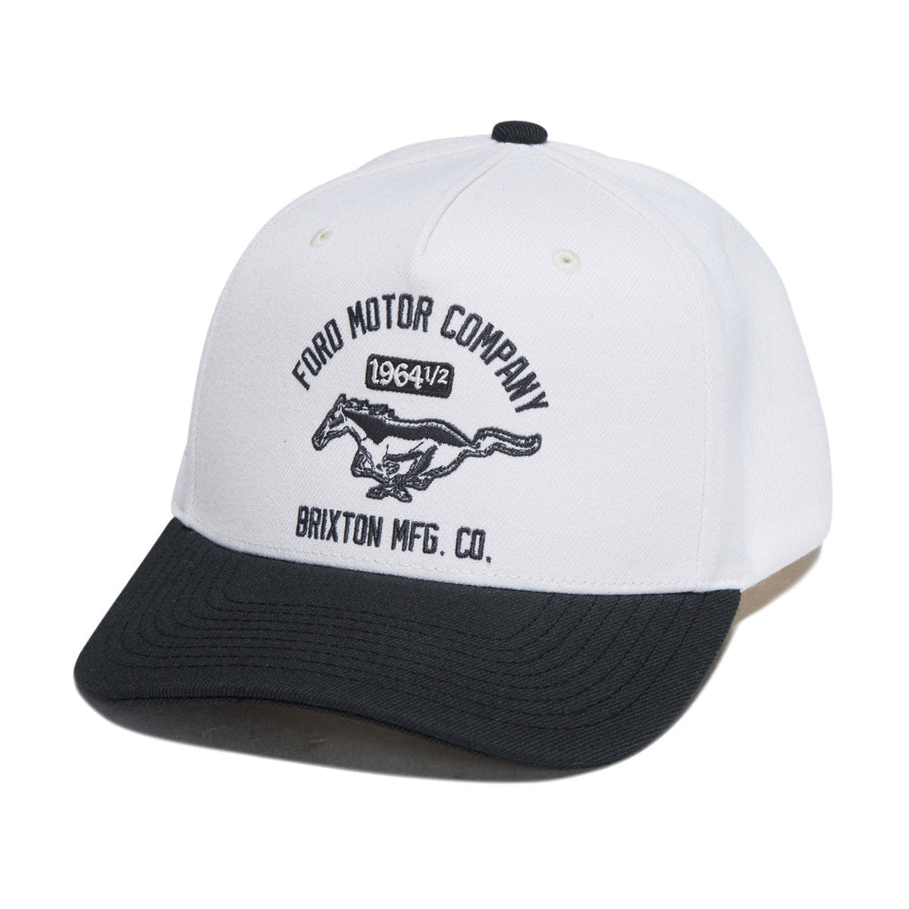 Brixton x Ford Mustang Snapback Hat - Wimbledone White/Burnt Rubber