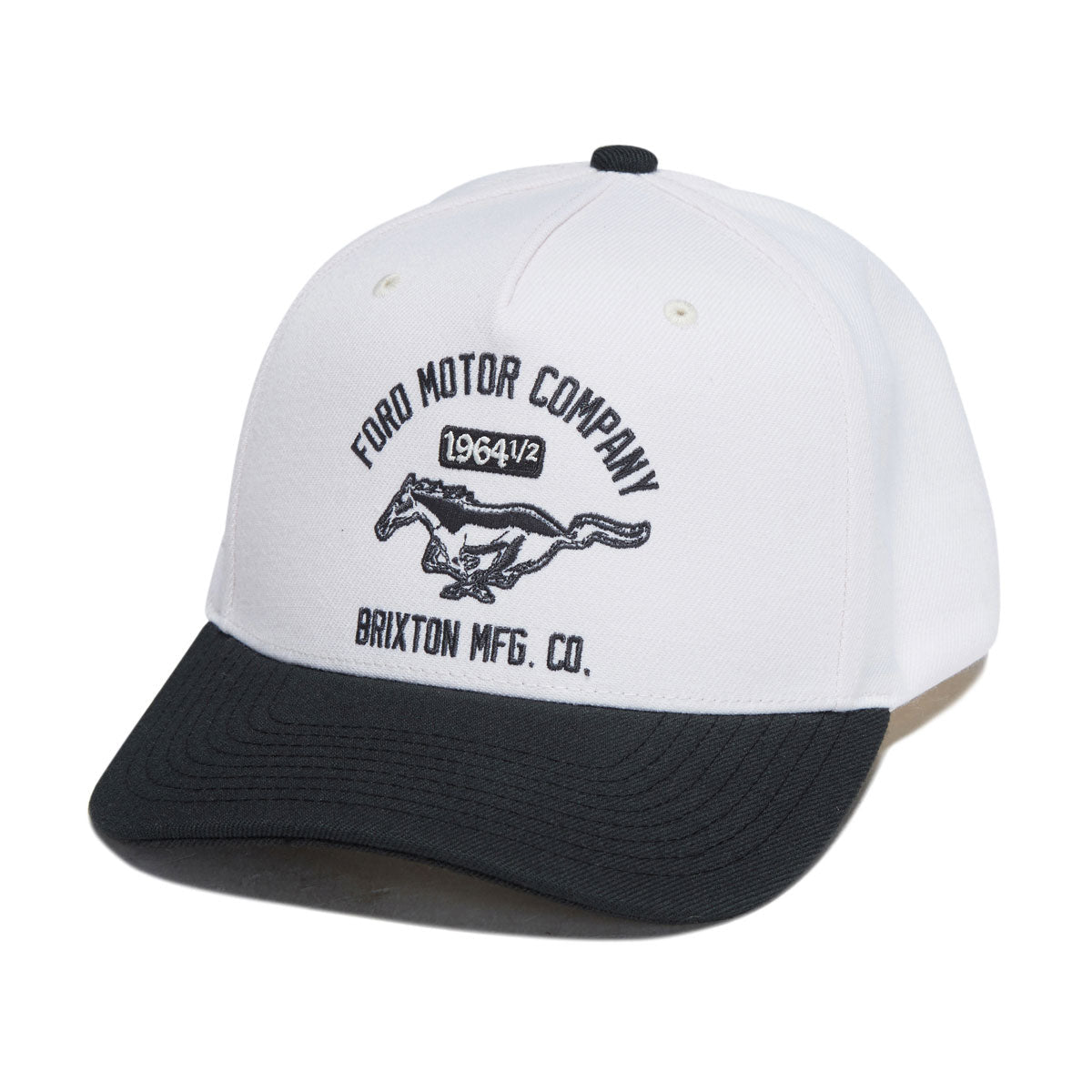 Brixton x Ford Mustang Snapback Hat - Wimbledone White/Burnt Rubber