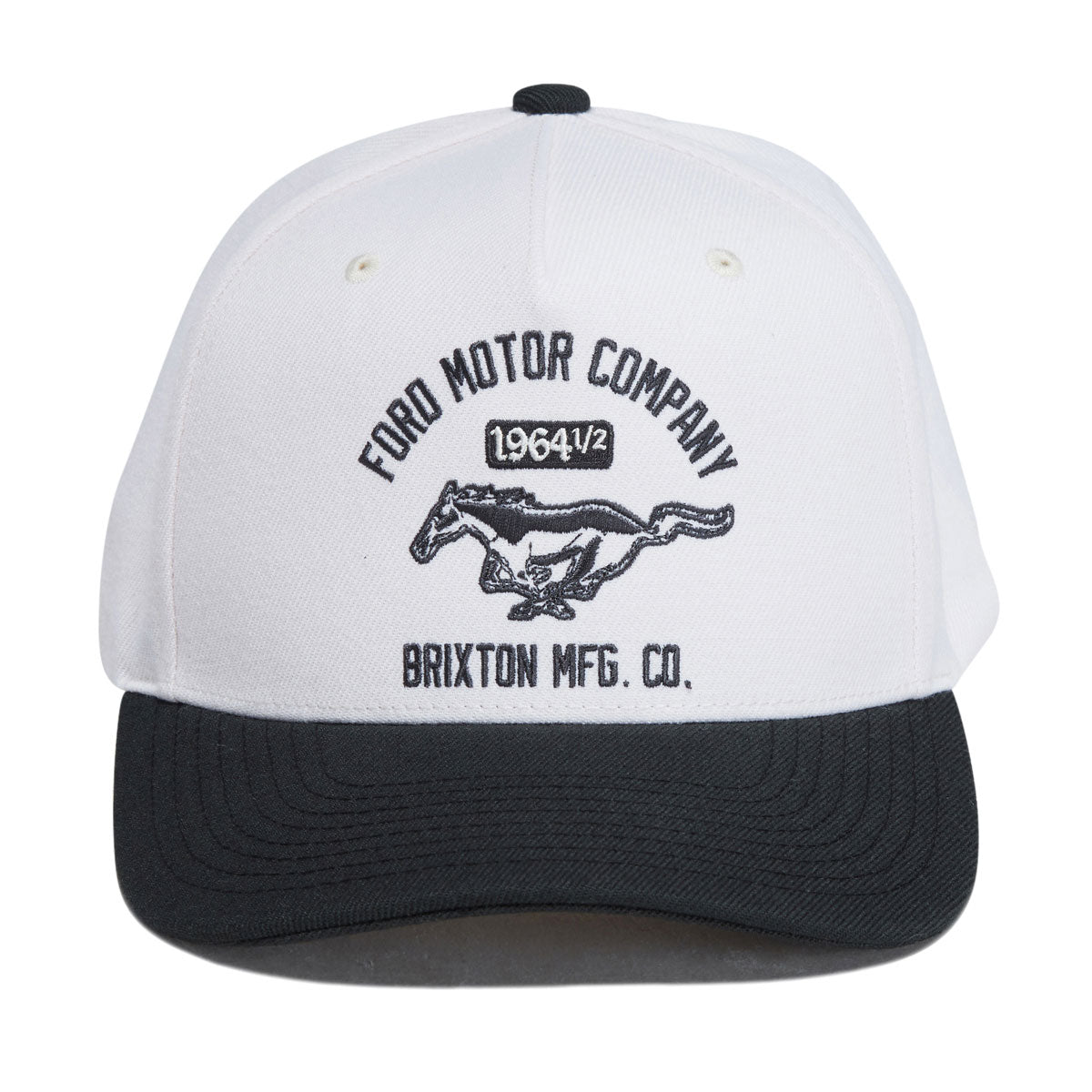 Brixton x Ford Mustang Snapback Hat - Wimbledone White/Burnt Rubber