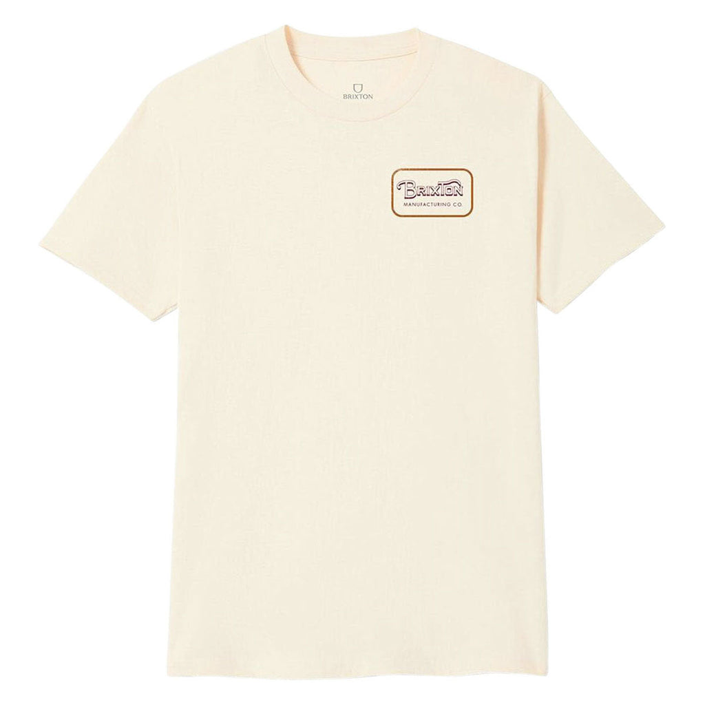 Brixton Grade T-Shirt - Cream/Burgundy/Rust