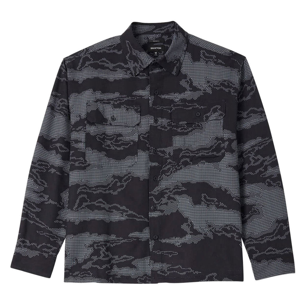 Brixton Journey Lightweight Long Sleeve Woven Shirt - Black Camo