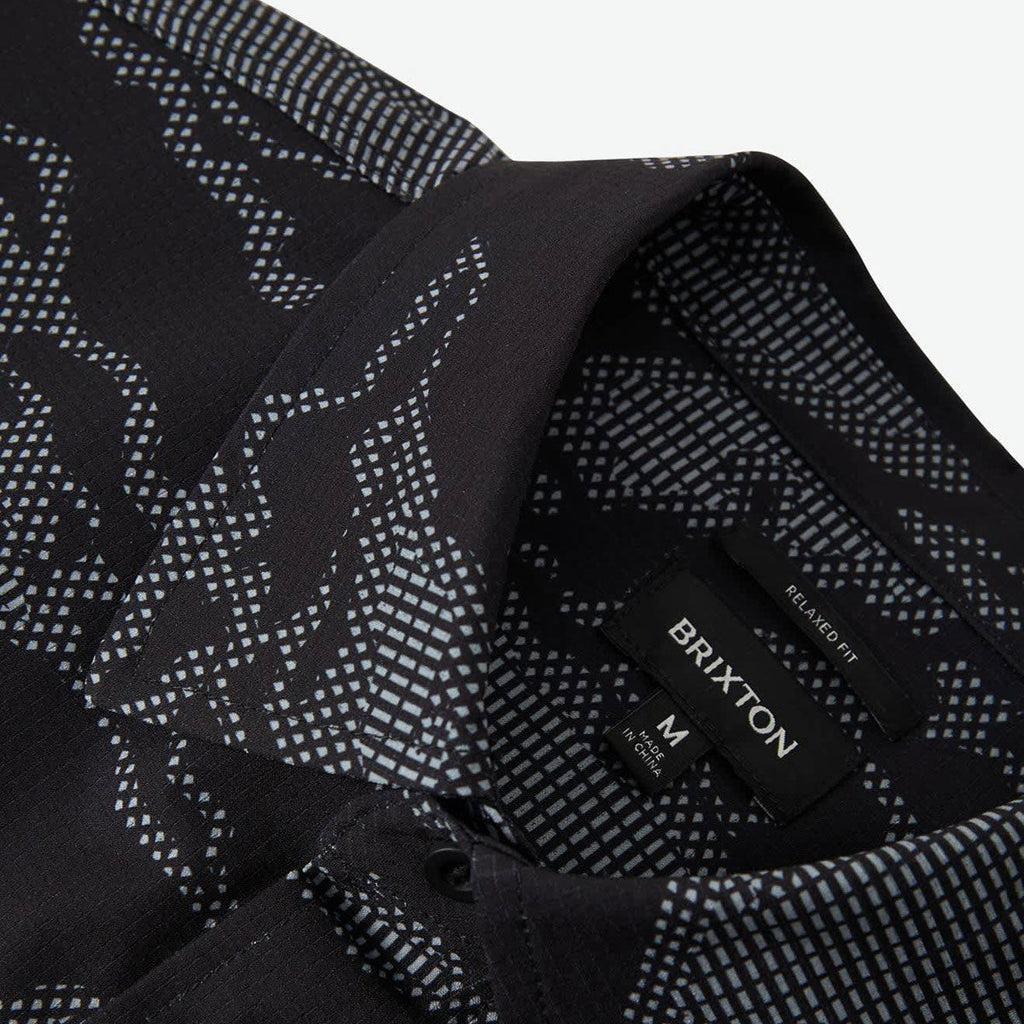 Brixton Journey Lightweight Long Sleeve Woven Shirt - Black Camo