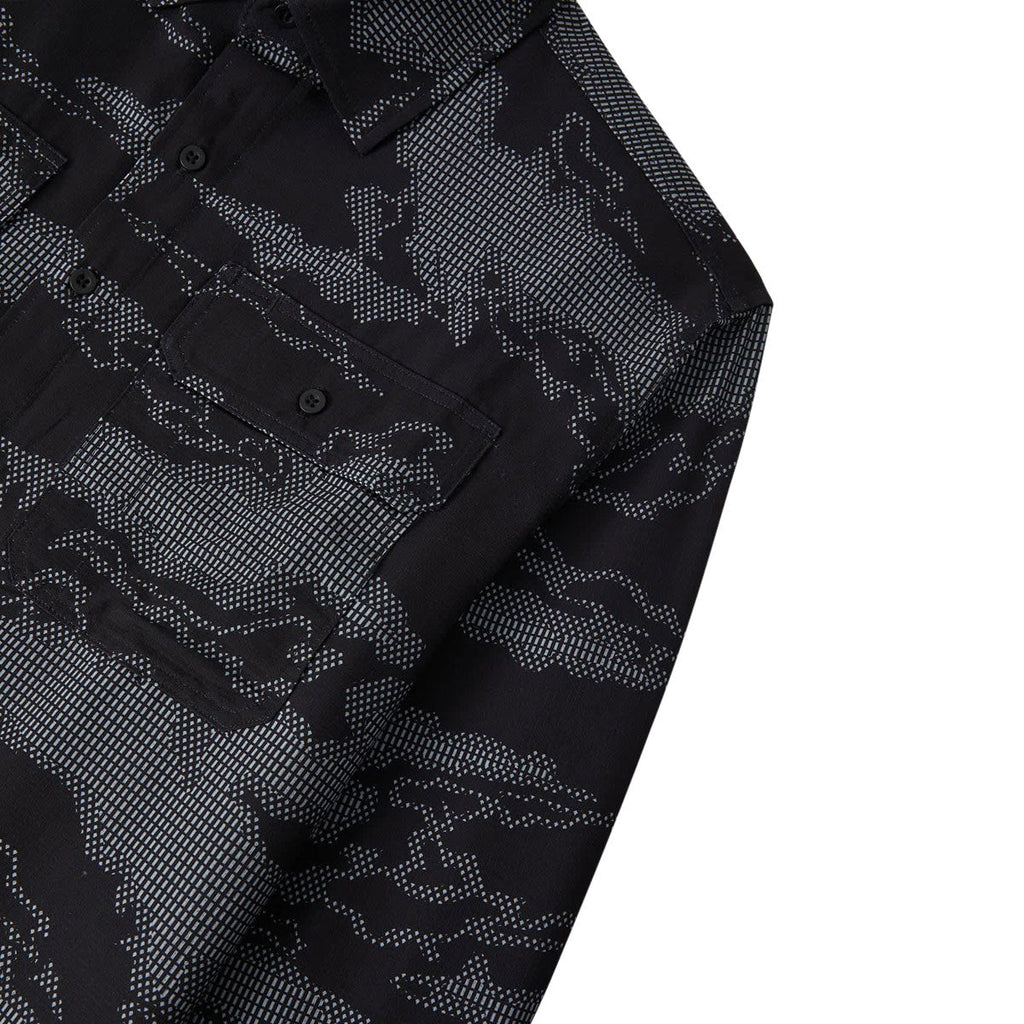 Brixton Journey Lightweight Long Sleeve Woven Shirt - Black Camo