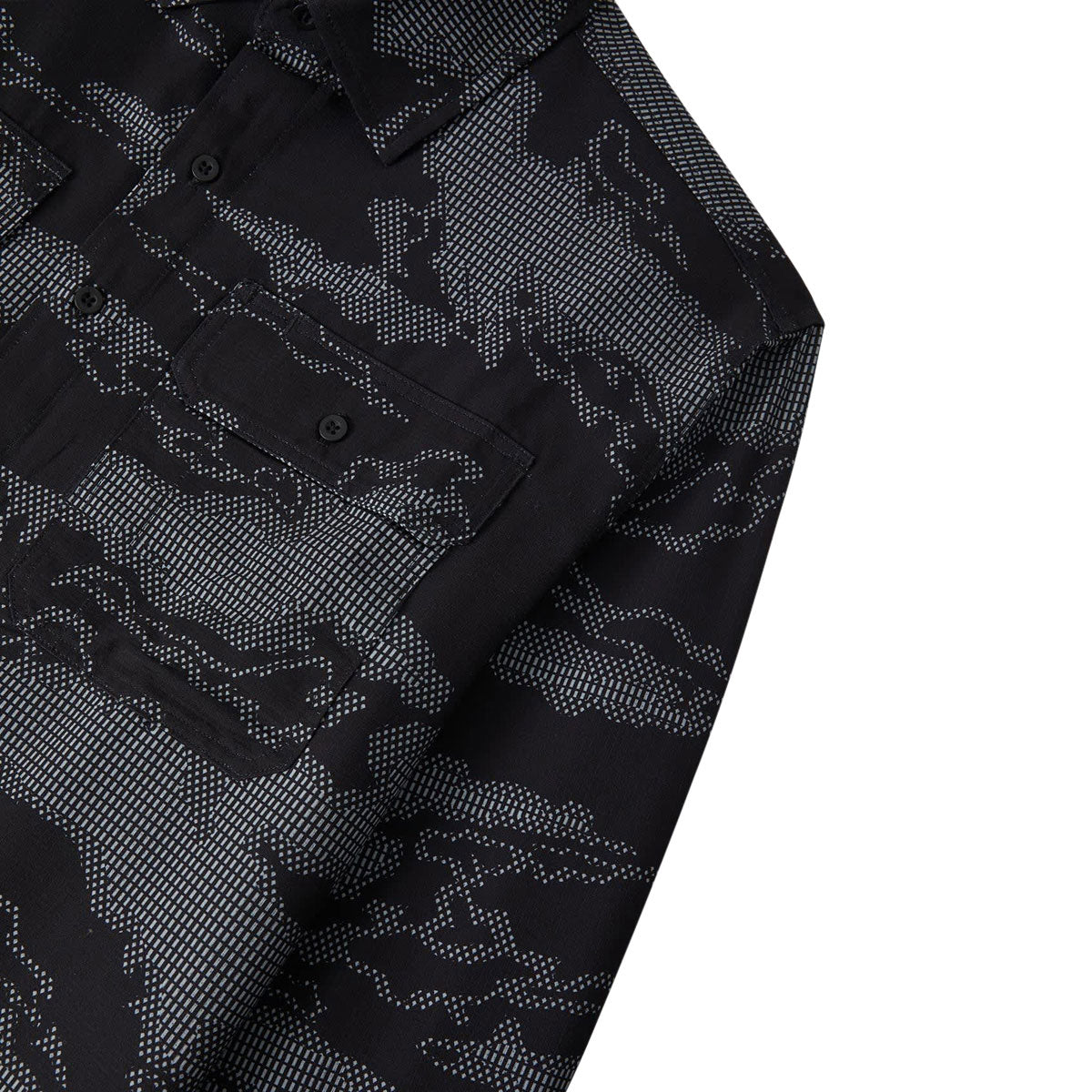 Brixton Journey Lightweight Long Sleeve Woven Shirt - Black Camo