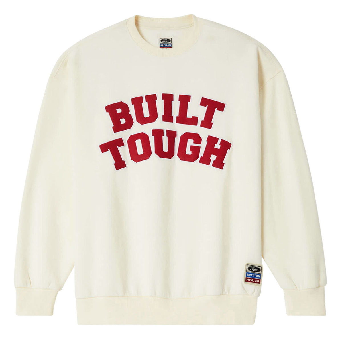Brixton x Ford Built Tough Crew Sweatshirt - Wimbledon White