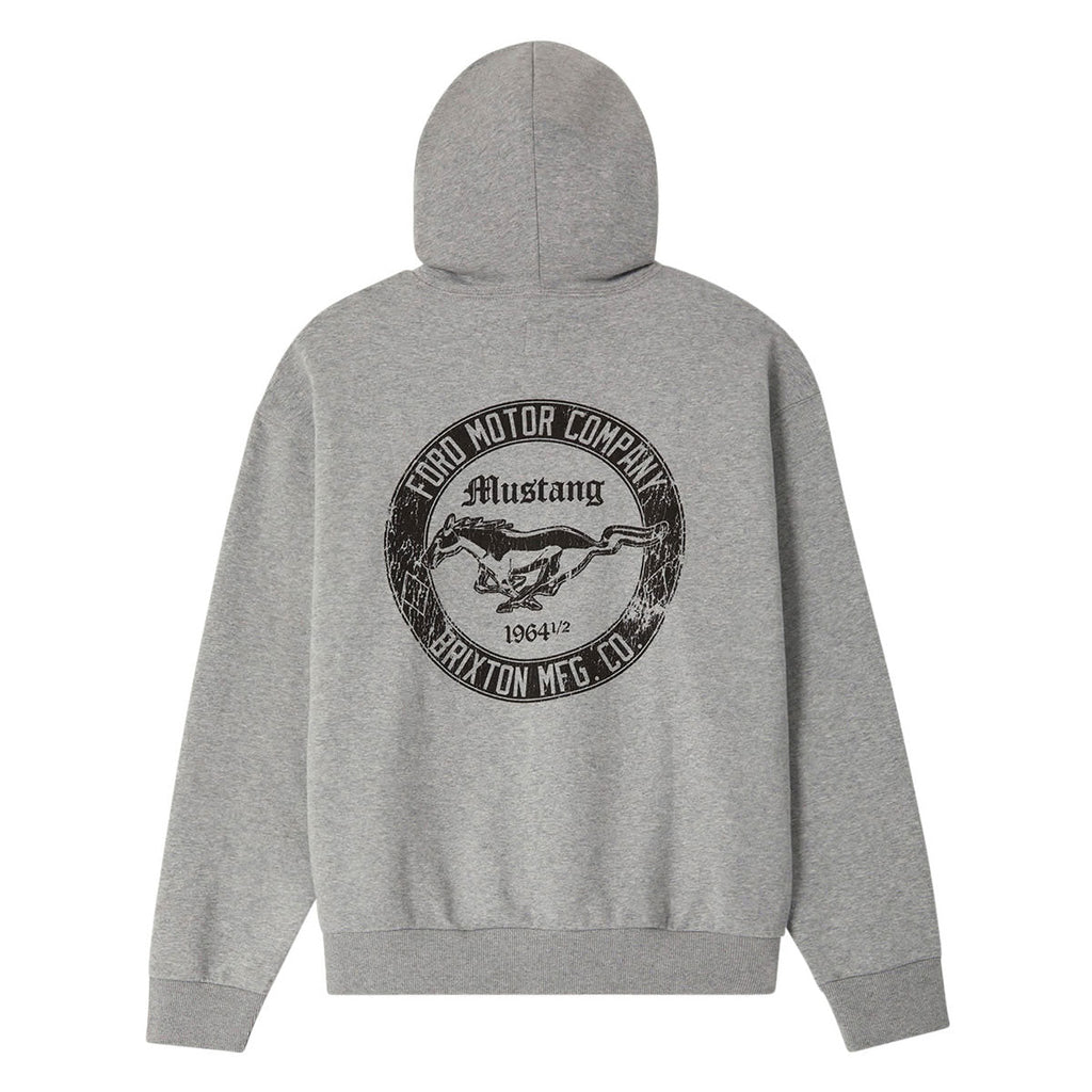 Brixton x Ford Mustang Hoodie - Heather Grey