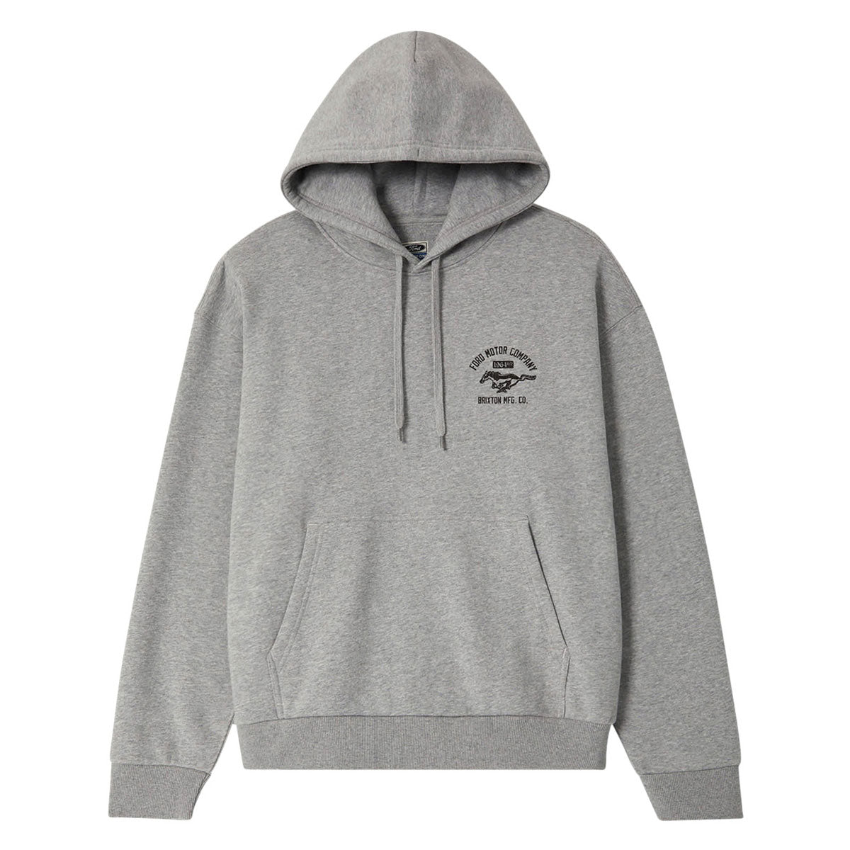 Brixton x Ford Mustang Hoodie - Heather Grey