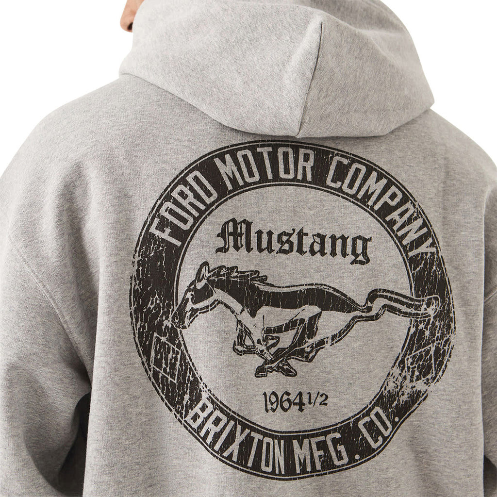 Brixton x Ford Mustang Hoodie - Heather Grey