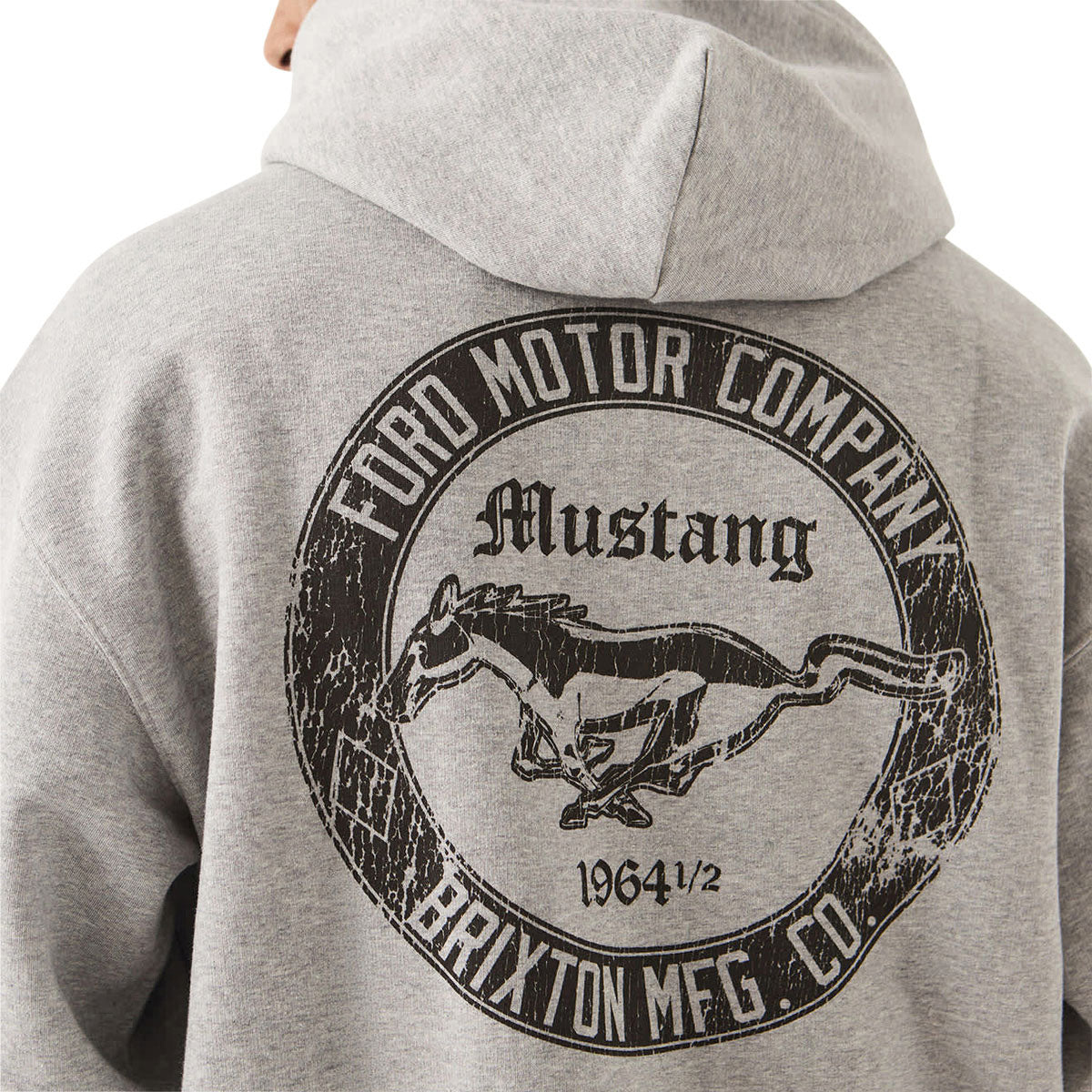 Brixton x Ford Mustang Hoodie - Heather Grey