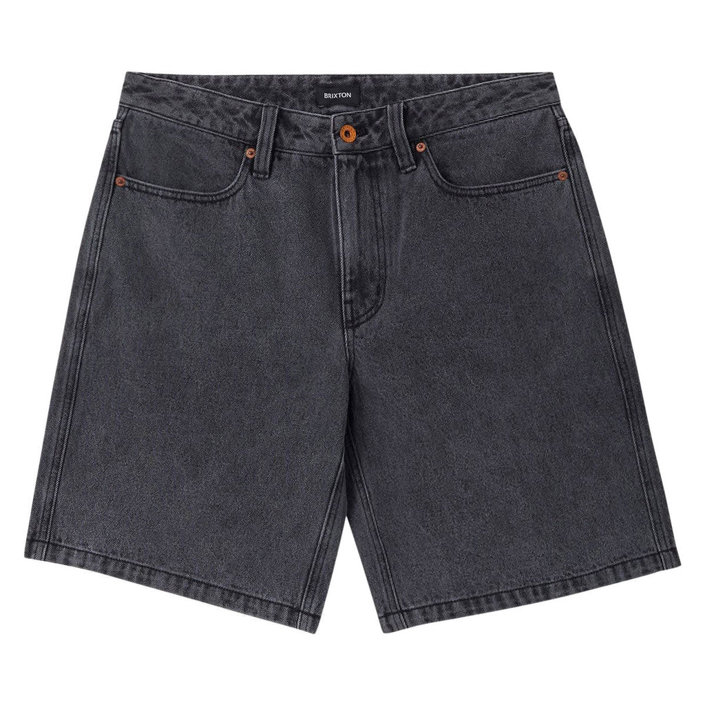 Brixton Relaxed Shorts - Washed Black Denim