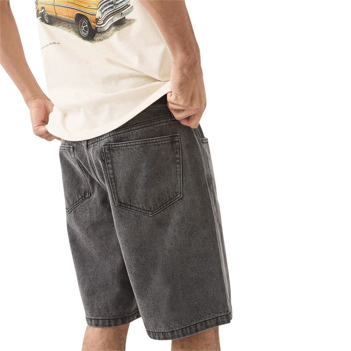 Brixton Relaxed Shorts - Washed Black Denim