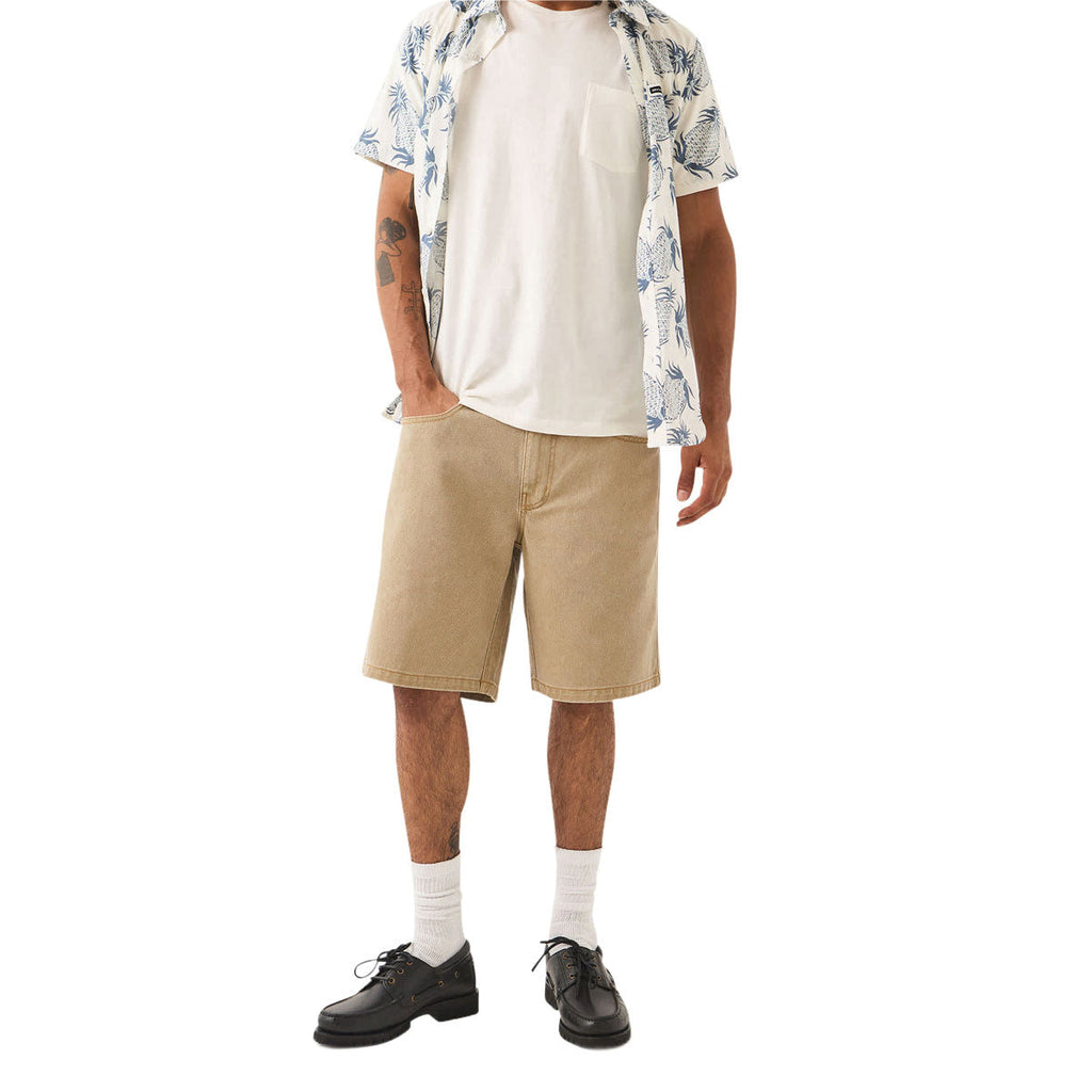 Brixton Relaxed Shorts - Washed British Khaki