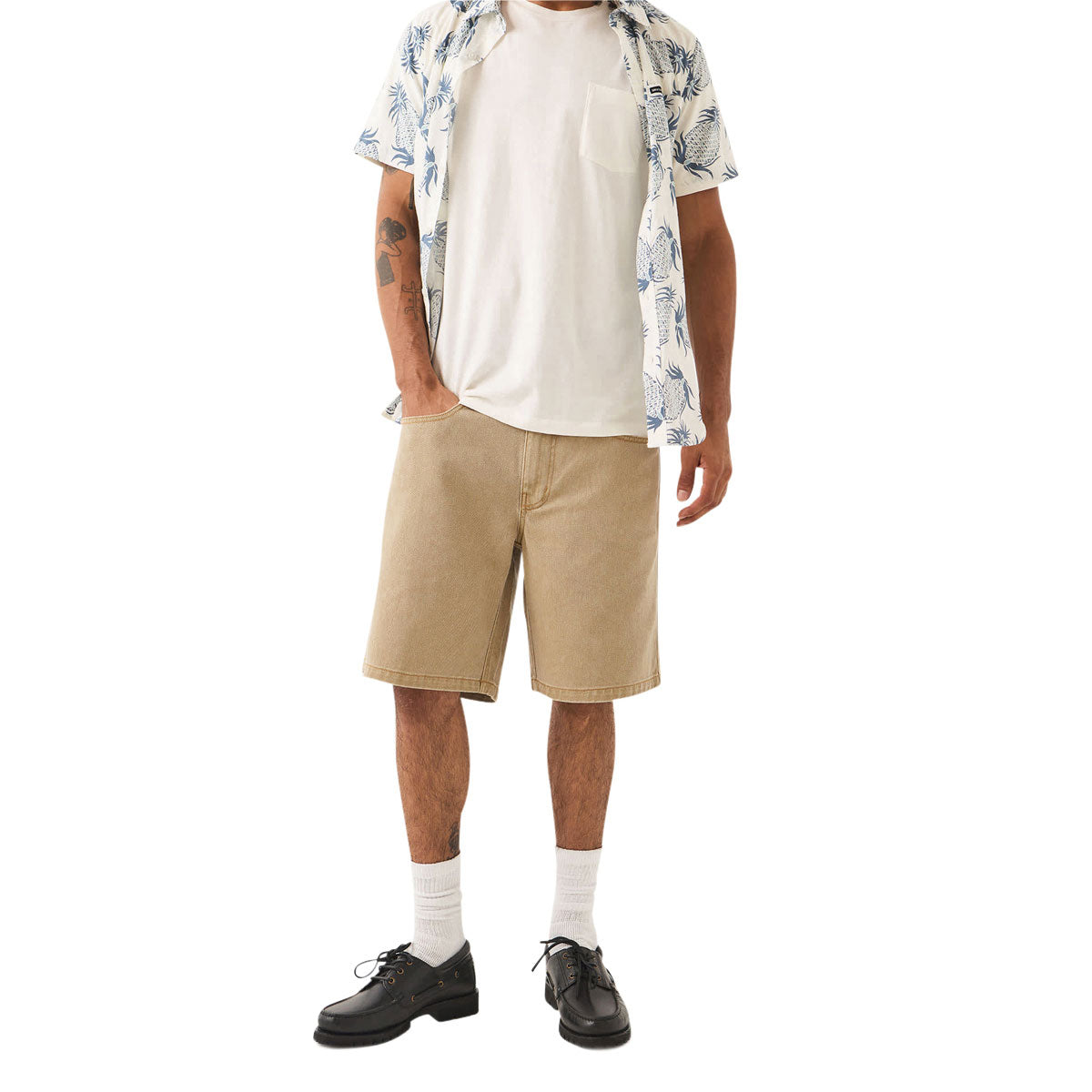 Brixton Relaxed Shorts - Washed British Khaki