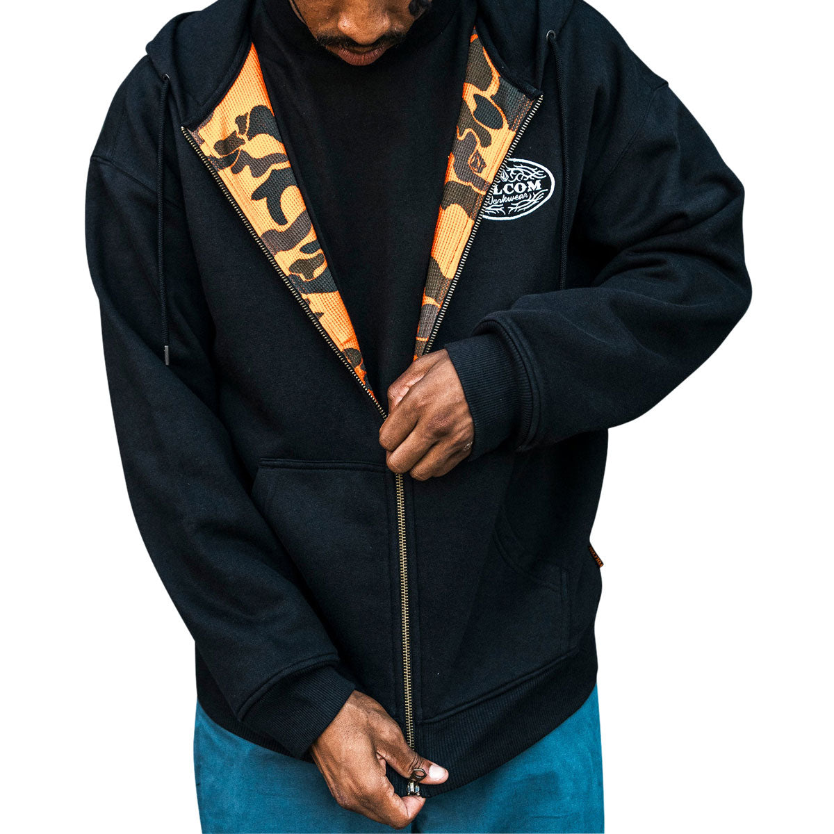 Volcom On The Hunt Workwear Zip Hoodie - Antique Black
